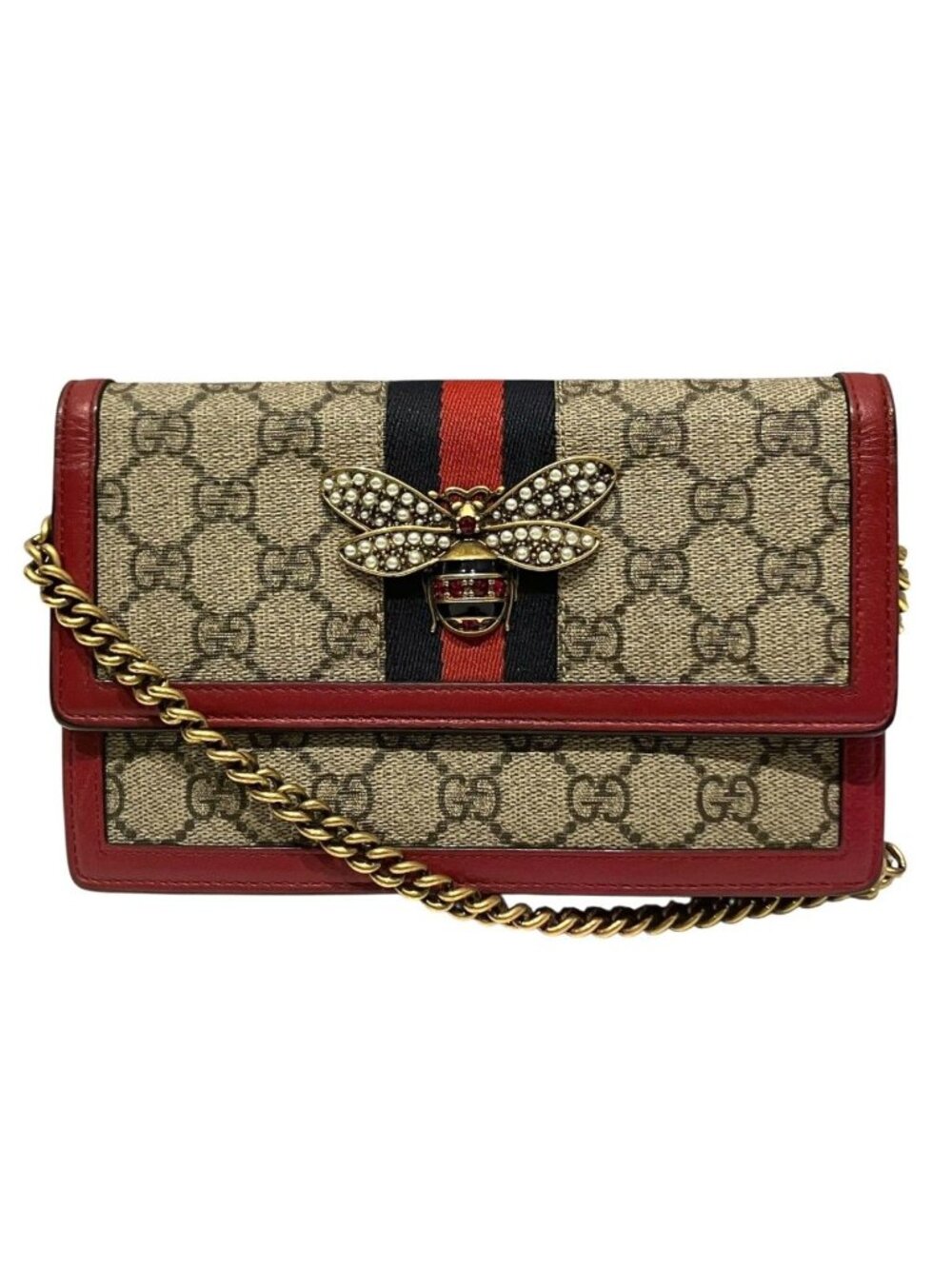 Gucci Queen Margaret Bee GG Supreme Shoulder Bag